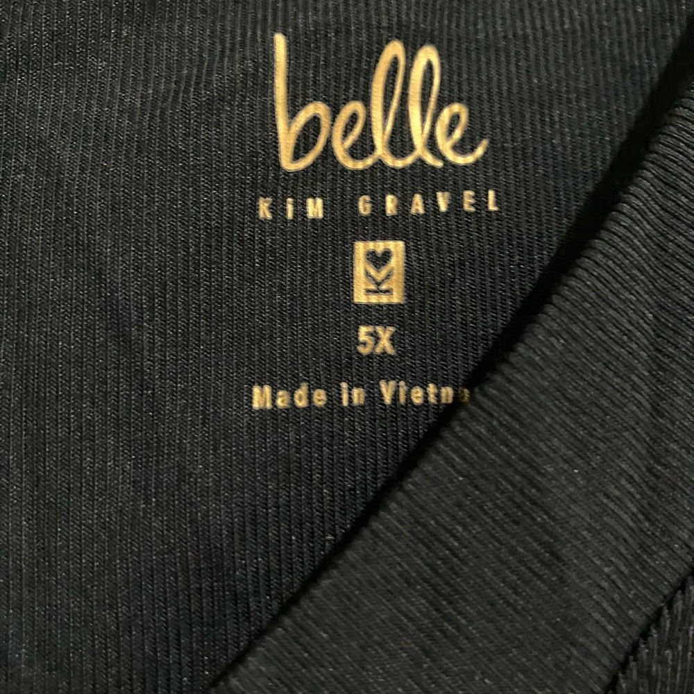 Belle Body by Kim Gravel Short Sleeve V-Neck Top - black (sz 5X) a587998 - Picture 4 of 5